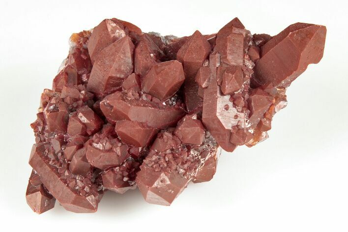 Natural Red Quartz Crystal Cluster - Morocco #199092